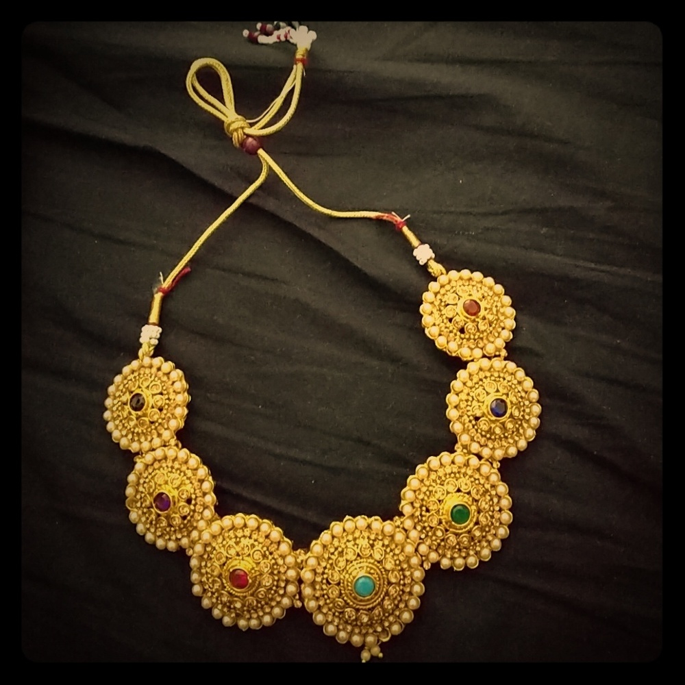 Ethnic statement necklace and earrings for events